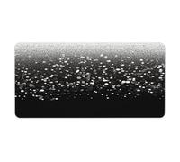 Tapis de bureau noir et blanc à paillettes 30 x 60 cm avec bords cousus, grand tapis de souris gaming antidérapant en caoutchouc pour ordinateur de bureau, clavier, ordinateur portable et bureau à d
