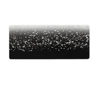 Tapis de bureau noir et blanc à paillettes 30 x 80 cm avec bords cousus, grand tapis de souris gaming antidérapant en caoutchouc pour ordinateur de bureau, clavier, ordinateur portable et bureau à d