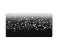 Tapis de bureau noir et blanc à paillettes 40 x 80 cm avec bords cousus, grand tapis de souris gaming antidérapant en caoutchouc pour ordinateur de bureau, clavier, ordinateur portable et bureau à d