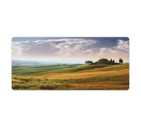 Tapis de bureau paysage 40,6 x 88,9 cm avec bords cousus, grand tapis de souris gaming avec base en caoutchouc antidérapante pour ordinateur de bureau, ordinateur portable et souris de travail à dom