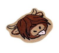 Tapis De Salle De Bain En Forme Vache - Tapis Bain En Vache Des Highlands | Tapiis Polyester Imitation Cachemire 80x80cm | Tapiis Antidérapant Absorbant Pour Salle Baiin Cuisine Chambre Balcon