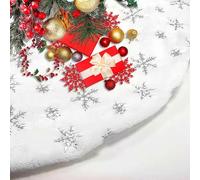 Tapis de Sapin, Jupe de Sapin de Noël, Grande Jupe d'arbre de Noël, Noël Décorations Tapis de Sapin Couvre Pour Arbres de Noël (argento, XL)