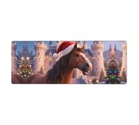 Tapis de souris gaming motif cheval marron pour clavier et souris, format XL, protection de bureau, bords cousus, base antidérapante en caoutchouc, tapis de souris amusant pour la maison et le burea