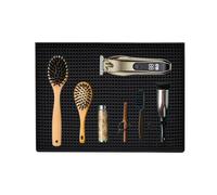 Tapis de Station de Coiffeur - Protections Organisatrices pour Coiffeur | Tapis Flexible Antidérapant pour Protection du Comptoir des Outils de Coiffure Ciseaux Tondeuses