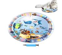 Tapis D'eau Interactif Chat - Cugino Rafraîchissant, Jouet Aquatique | Matelas Sensoriel Con Poissons, D'enrichissement Rafraîchissante, é Estivale Intérieure Extérieure Extérieure Pour Animaux