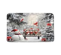 Tapis D'Entrée Cute Christmas Cat Snowman, Pine Tree Snowflake Winter Scene Resistente Tappetino Per Porta Resistente Sporco Tappeto Interno Per Corridoio Balcone Ingresso
