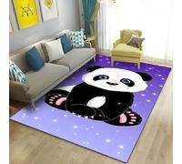 Tapis En Flanelle À Motif Panda Mignon Imprimé En 3D Ultra Doux Antidérapant Lavable Pour Jeu Idéal Pour Chambre Salon Couloir Bureau Et Décoration Intérieure Moderne (Colore 2,100x150cm)