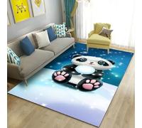 Tapis En Flanelle À Motif Panda Mignon Imprimé En 3D Ultra Doux Antidérapant Lavable Pour Jeu Idéal Pour Chambre Salon Couloir Bureau Et Décoration Intérieure Moderne (Colore 5,160x200cm)