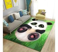 Tapis En Flanelle À Motif Panda Mignon Imprimé En 3D Ultra Doux Antidérapant Lavable Pour Jeu Idéal Pour Chambre Salon Couloir Bureau Et Décoration Intérieure Moderne (Colore 1,120x180cm)