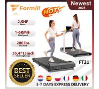 Tapis roulant a piedi piatto Formill FT21, motore da 2,5 cv, velocità 1-6 km/h, assorbimento degli urti antiscivolo, Mini tapis roulant per l'home Office