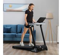 Tapis Roulant Elettrico Pieghevole 1-12km/h, Tapis Roulant Salvaspazio con 12 Programmi Preimpostati, Display LCD e Supporto per Tablet, per Camminata e Corsa, Compatto per Casa e Ufficio, Nero