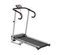 HOMCOM Tapis Roulant Elettrico Pieghevole e Silenzioso con Velocità Regolabile 1-10km/h e Schermo LCD, per Casa e Ufficio, 500W, Nero Aosom