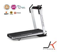 Supercompact 48 motore 2.0 hp tapis roulant salvaspazio in 26 cm inclinazione elettrica + ricevitore cardio wireless + usb + mp3 - velocità 16 km/h - peso max utente 100 kg - piano corsa 130 x 48 cm cod.sc48 - jk fitness bianco