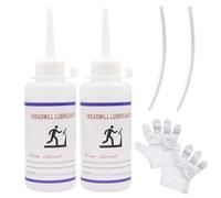Tapis roulant olio 180 ml, facile da applicare, per tapis roulant e attrezzature sportive, per ingranaggi, cerniere e funi, forma uno strato protettivo resistente, tubi lunghi 20 cm x 2 + 50 guanti