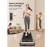 Tapis roulant Urevo U1, tapis roulant sotto la scrivania, superficie di corsa 42 x 125 cm, motore da 2,25 CV, carico massimo 120 kg, display LED, per uso domestico Superficie di corsa più ampia per un