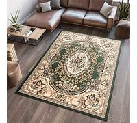 TAPISO Atlas Tappeto Salotto Moderno Pelo Corto Design Vintage Tradizionale Motivo Floreale Ornamenti Tonalità Verde Oeko-Tex Soggiorno Sala Camera Ufficio 80 x 150 cm