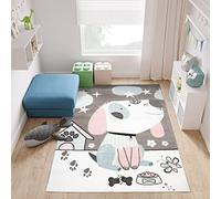 TAPISO Baby Tappeto Gioco Bambini Sala Giochi Cameretta Bambini Ragazzi Camera Morbido Motivo Astratto Animale Cane Multicolore Tonalità di Grigio Pelo Corto 120 x 170 cm