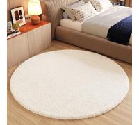TAPISO Essence - Tappeto rotondo a pelo lungo, modello Shaggy, in tinta unita, effetto pelliccia, per camera da letto, soggiorno, cameretta dei bambini, certificato Öko-Tex, 160 x 160 cm