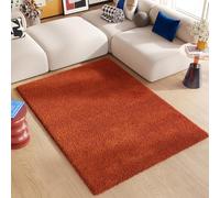 TAPISO Essence, tappeto Shaggy a pelo lungo rosso mattone, design moderno, rettangolare, soggiorno, camera da letto, 120 x 170 cm