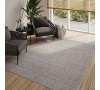 TAPISO Melissa Tappeto Esterno Interno Pelo Corto Testure Piatta Moderno Monocromatico Linee Tonalità Grigio Outdoor Indoor Oeko-Tex Terrazza Balcone Salotto Cucina 120 x 170 cm