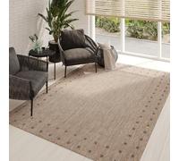 TAPISO Melissa Tappeto Esterno Interno Pelo Corto Testure Piatta Moderno Monocromatico Tonalità Beige Grigio Outdoor Indoor Oeko-Tex Terrazza Balcone Soggiorno Cucina 160 x 230 cm