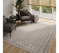 TAPISO Melissa Tappeto Esterno Interno Pelo Corto Testure Piatta Moderno Monocromatico Tonalità Grigio Chiaro Outdoor Indoor Oeko-Tex Terrazza Balcone Soggiorno Cucina 160 x 230 cm