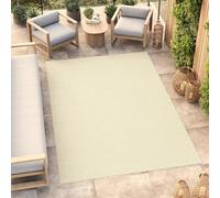 TAPISO Mono Tappeto da Esterno Crema a Tinta Unita Resistente alle Intemperie per Patio Balcone Terrazza e Giardino Facile da Pulire UV Oeko Tex Certificato Design Moderno 180 x 250 cm