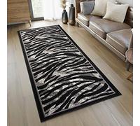 TAPISO Tappeto Passatoia DREAM Camera Corridoio Salotto Moderno Colore Nero Disegno Pelle Animali Migliore Qualità 80 x 500 cm