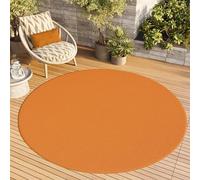 TAPISO Tappeto rotondo a pelo corto, per interni ed esterni, resistente ai raggi UV, arancione, tinta unita, per soggiorno, camera da letto, cameretta dei bambini, design moderno, Öko-Tex 240 x 240 cm