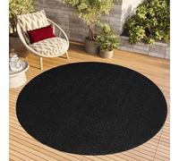 TAPISO Tappeto Rotondo a Pelo Corto, per Interni ed Esterni, Resistente ai Raggi UV, Nero, Tinta Unita, per Soggiorno, Camera da Letto, cameretta dei Bambini, Design Moderno, Öko-Tex 240 x 240 cm