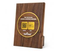 TAPiTAG Walnut A5 Pine Recensione con NFC & QR Code - NO Abbonamento - Tocca o scansiona per lasciare una recensione di Google, nessuna app necessaria, funziona con iPhone e Android