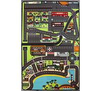 TAPITOM® | Strade a tappeto per bambini in città - 130 x 200 cm | Tappetino da gioco con i suoi percorsi | Tappetini auto per cameretta e pista per auto piccole | antiscivolo, orlo | Norme CE
