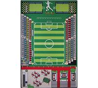 TAPITOM® Tappeto da campo da calcio per bambini 130 x 200 cm Tappetino per l'universo della decorazione del calcio nella stanza dei bambini, antiscivolo, orlo, Norme CE