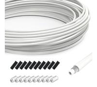 TAPKUA 10 Metri Guaina Cavo Cambio Bici Bianco, Ø4mm Guaina di Ricambio con Tappi Terminali, Tubo Flessibile per Cavo Freno Cambio Bicicletta MTB Corsa Strada