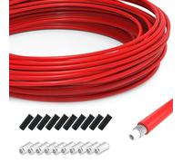 TAPKUA 10 Metri Guaina Cavo Cambio Bici Rosso, Ø4mm Guaina di Ricambio con Tappi Terminali, Tubo Flessibile per Cavo Freno Cambio Bicicletta MTB Corsa Strada