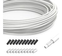 TAPKUA 10 Metri Guaina Cavo Freno Bici Bianco, Ø5mm Guaina di Ricambio con Tappi Terminali, Tubo Flessibile per Cavo Freno Cambio Bicicletta MTB Corsa Strada