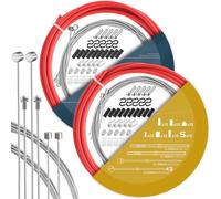 TAPKUA Set di Cavo del Cambio e Freno della Bicicletta, 2500mm Universale Cavo del Freno e Cavo del Cambio con 2 Pezzi 3m Alloggiamento di Cavo, per Mountain Bike Bici da Strada ecc (Rosso)