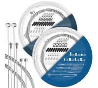 TAPKUA Set di Cavo del Cambio e Freno della Bicicletta, 2500mm Universale Cavo del Freno e Cavo del Cambio con 2 Pezzi 3m Alloggiamento di Cavo, per Mountain Bike Bici da Strada ecc (Bianco)