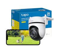 Tapo 2K 4MP QHD Pan/Tilt WiFi telecamera di sicurezza esterna, 360° Visual CCTV, resistente alle intemperie, rilevamento AI, rivoluzionaria visione notturna Starlight, risparmio energetico, funziona