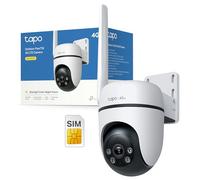 Tapo C501GW 3G/4G LTE Telecamera Wi-Fi Esterno con SIM Slot, FHD 360° PTZ, Visione Notturna a Colori Starlight, IP66, Rilevamenti Smart AI, Allarme Sonoro e Luminoso, Alimentato da DC o PoE