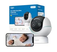 Tapo C840 4MP+2MP Telecamera WiFi Interno a Doppia Lente, Baby Monitor con Visione Notturna, Allarme Urlo, Volto Coperto, Report Sonno, Ninne Nanne e Rumore Bianco, Luce Notturna, MicroSD fino a 512GB