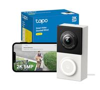 Tapo D130 2K 5MP campanello telecamera cablata, rilevamento AI, vista testa a punta a 180°, campanello video, nessun canone mensile, audio a 2 vie, visione notturna a colori IP65, campanello incluso