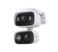 Tapo HybridCam Duo - Telecamera di sicurezza 2K 3MP per interni/esterni con doppio obiettivo, grandangolo 130° + teleobiettivo da 6 mm, panoramica a 360°, rilevamento gratuito persone/veicolo