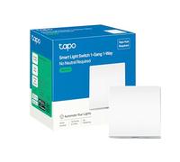 Tapo Interruttore della luce intelligente, 1-Gang, 1-Via, telecomando e controllo vocale, modalità esterna, nessun neutro richiesto, batteria inclusa, funziona con Alexa e Google Home,