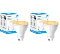 Tapo L610 Lampadina Wi-Fi Base GU10, Controllo Vocale Tramite Amazon Alexa o Google Assistant, 350 lumen, 3.5W, Giallo Caldo Dimmerabile, 2700 K, Controllo da Remoto (Confezione da 2)