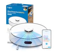 Tapo RV30 Max White Robot Aspirapolvere Lavapavimenti con Mappatura 5300Pa, Doppia Navigazione LiDAR+IMU, Zone No-Go e Muri Virtuali, Controllo APP&Alexa&Google, Arrampicarsi fino a 22mm