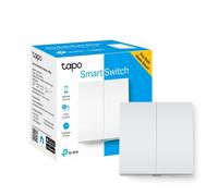 Tapo Interruttore intelligente della luce 2 gang 1 via, controllo vocale Smart Light Switch, modalità di trasferimento, nessun neutro necessario, batteria inclusa, funziona con Alexa e Google, Tapo