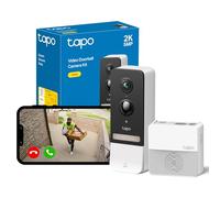 Tapo TD23 2K 5MP Batteria Video Campanello, Nessun canone mensile, 160 ° Campanello Telecamera Wireless, 2 vie Audio, lunga durata della batteria, Ring Chime incluso, Colore notte, archiviazione