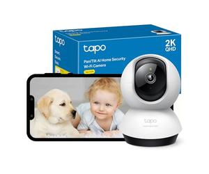 Tapo Telecamera per interni QHD 2K, telecamera di sicurezza WiFi Pan/Tilt, telecamera CCTV con rilevamento AI, copertura visiva a 360°, visione notturna, modalità privacy personalizzabile,