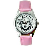 Taport® Madonna orologio al quarzo, quadrante rosa vera pelle Band BW